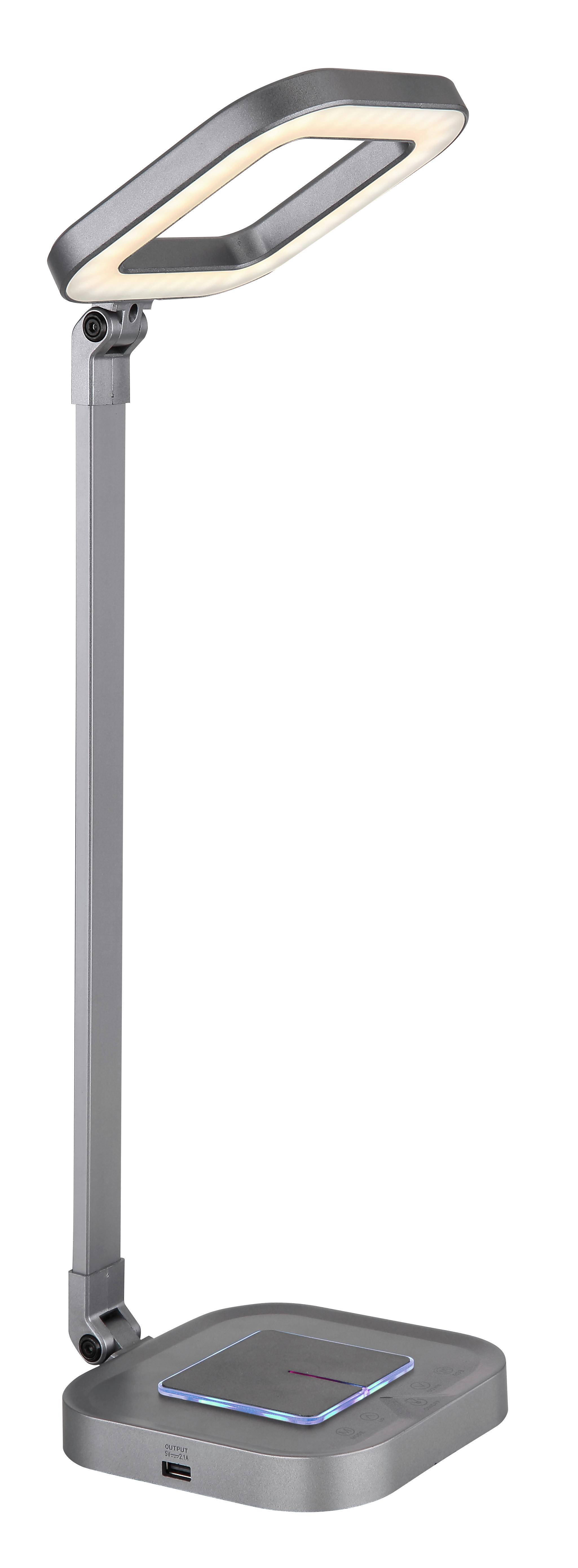 Namizna Led-svetilka Monaco, S Sijalko - siva/bela, Basics, kovina/umetna masa (14,5/14,5/43cm) - Globo