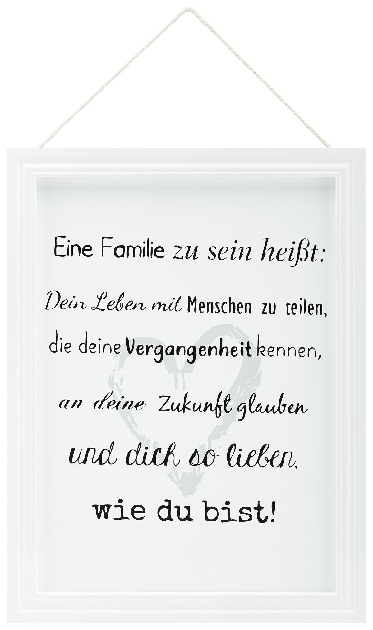 Dekoschild Jana II mit diversen Sprüchen - Weiss/Schwarz, Modern, Holzwerkstoff (3/30/40cm) - Modern Living