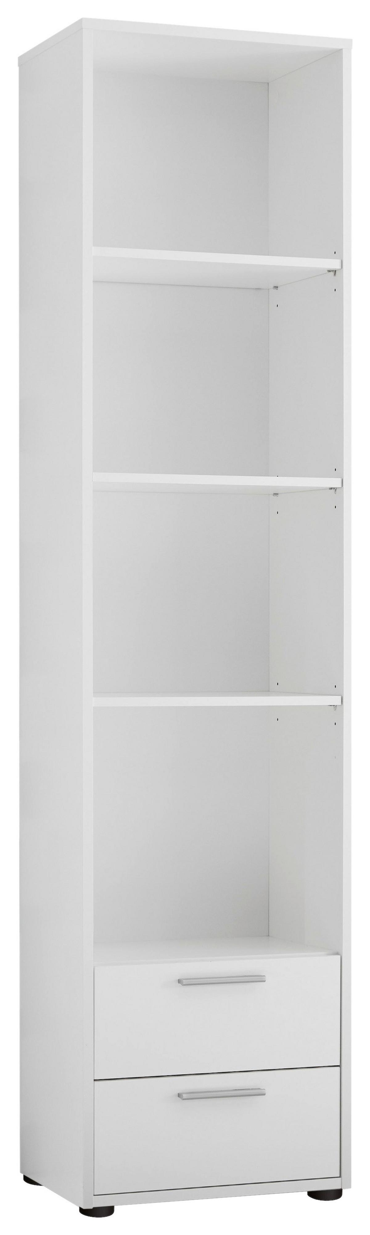 Stoječ Regal Bibo, Bela - srebrne barve/črna, Konvencionalno, umetna masa/leseni material (48/191/33,4cm) - MID.YOU