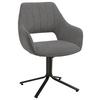 Armlehnstuhl Bacares in Anthrazit - Anthrazit/Schwarz, MODERN, Textil/Metall (62/88/63cm) - Premium Living