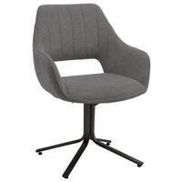 Armlehnstuhl Bacares in Anthrazit - Anthrazit/Schwarz, MODERN, Textil/Metall (62/88/63cm) - Premium Living