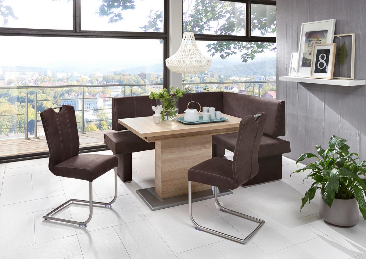 KRZESŁO NA PŁOZIE HERA - kolor stalowy/szary, Konventionell, metal/tkanina (43/99/56cm) - Valdera