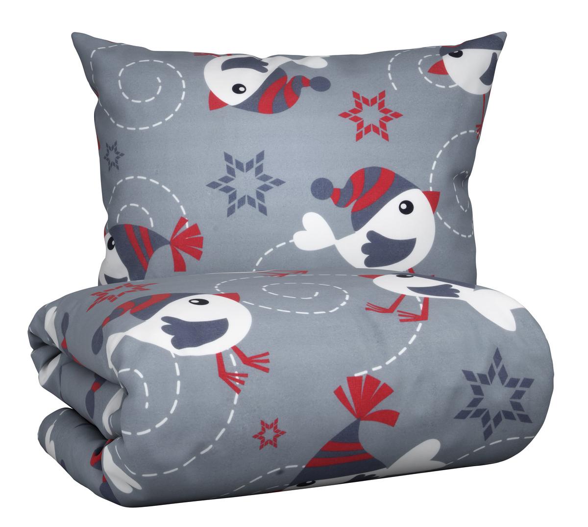 Bettwäsche Piepmatz ca. 160x210cm - Grau, Konventionell, Textil (160/210cm) - Modern Living