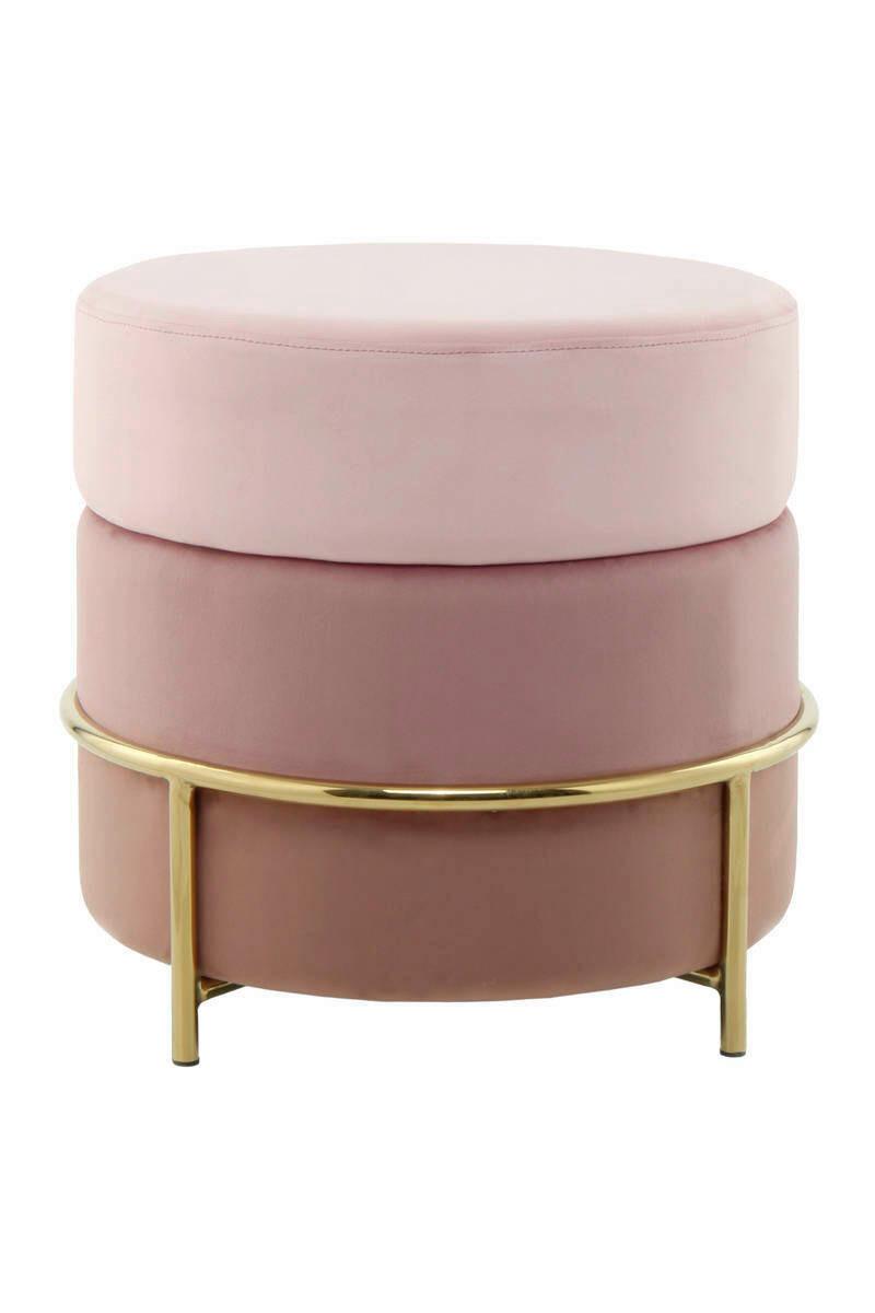 Hocker 7pjlj-Pnk - Goldfarben/Rosa, Basics, Holzwerkstoff/Textil (48,5/46/48,5cm) - Kayoom