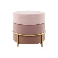 Hocker 7pjlj-Pnk - Goldfarben/Rosa, Basics, Holzwerkstoff/Textil (48,5/46/48,5cm) - Kayoom