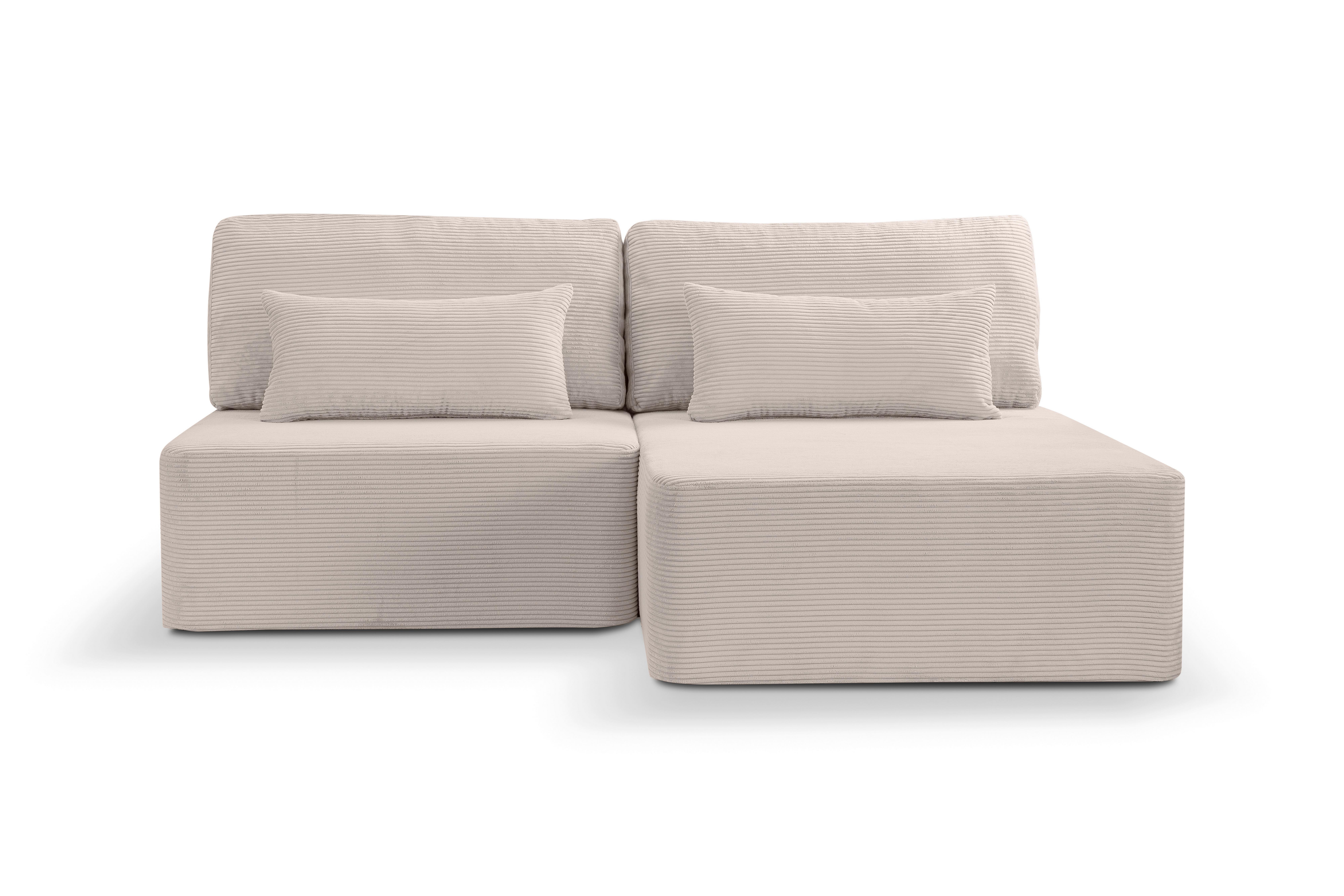 Ecksofa Amsterix Graubeige Schlaffunktion - Greige/Schwarz, Basics, Holz/Kunststoff (213/158cm) - MID.YOU