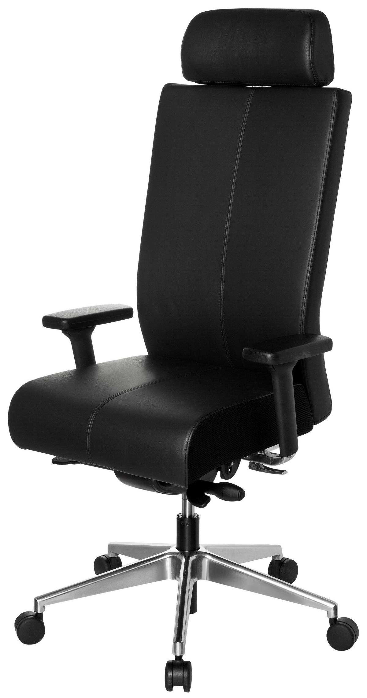Pisarniški Stol Pro-tec Xxl, Črna - srebrne barve/črna, Moderno, kovina/umetna masa (59/138/49cm) - MID.YOU