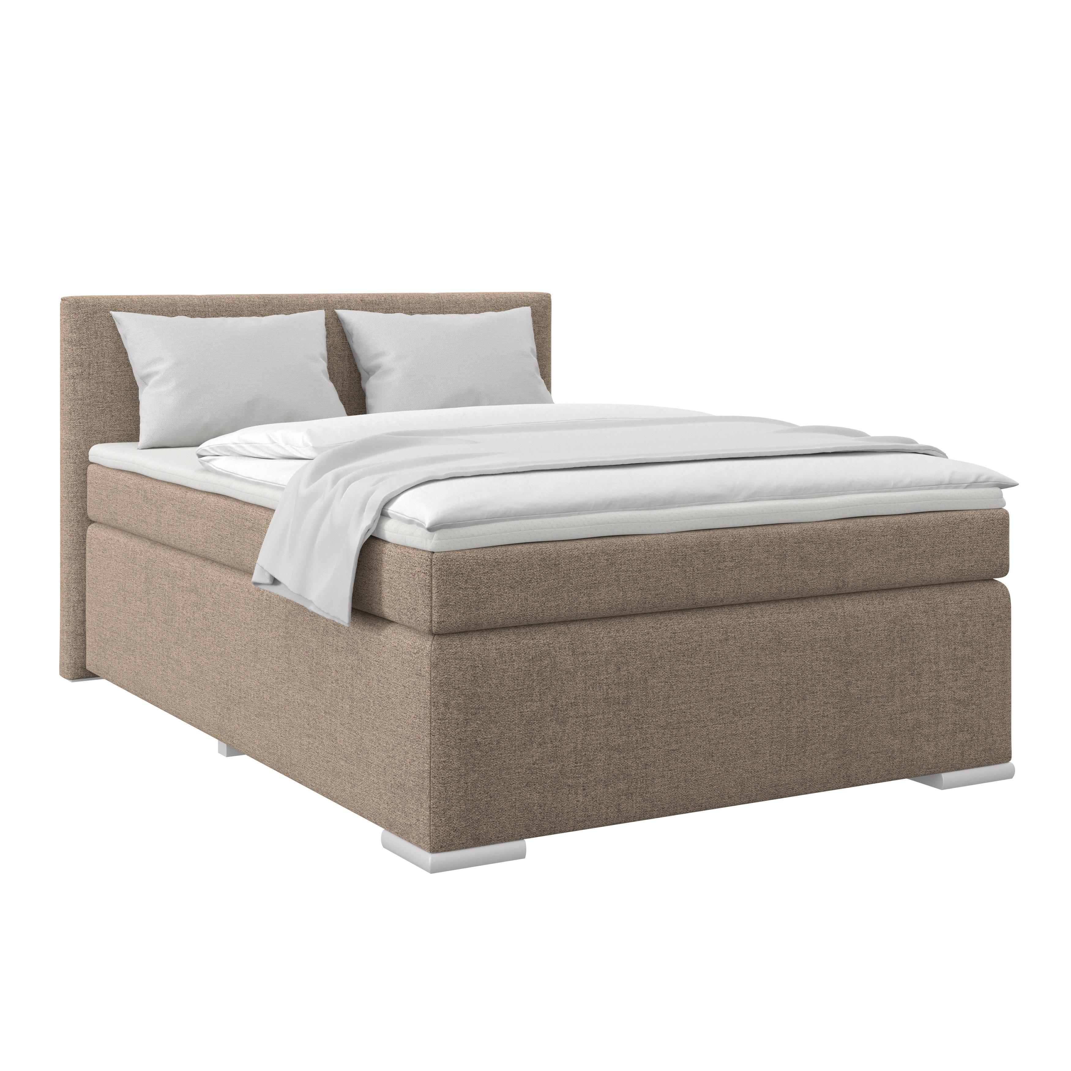 Boxspring Krevet Mira - cappuccino, Konvencionalno, metal/tekstil (140/200cm) - Best Price