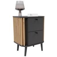 Nachtkästchen in Grau - Grau, Design, Holzwerkstoff (45/60/33cm) - Premium Living