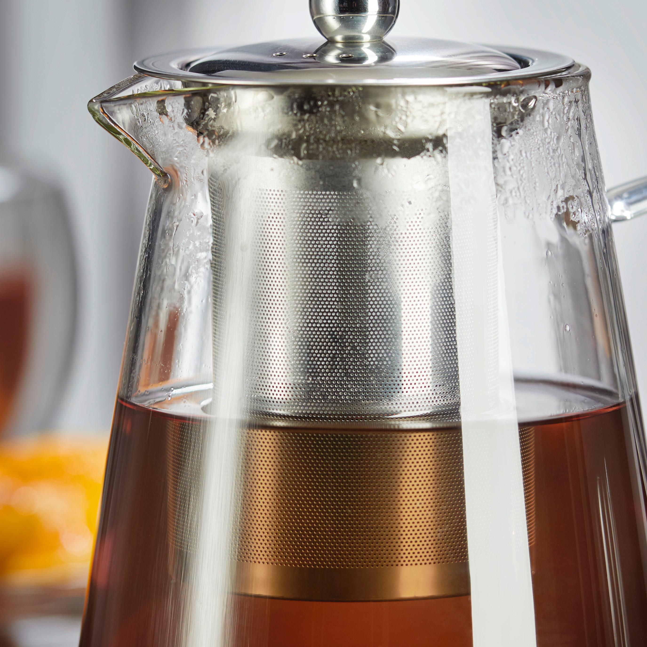 Vrč Za Čaj Tea Fusion - barve nerjavečega jekla/prozorno, Moderno, kovina/steklo (11,5/17cm) - Premium Living