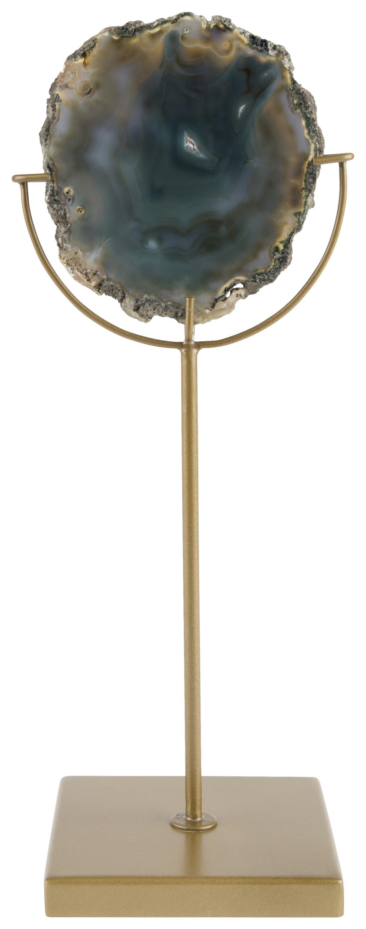 ŚWIECZNIK CANDLE HOLDER GEM GREEN - zielony/kolor brązu, Basics, kamień/metal (10/10/30cm) - Dutchbone