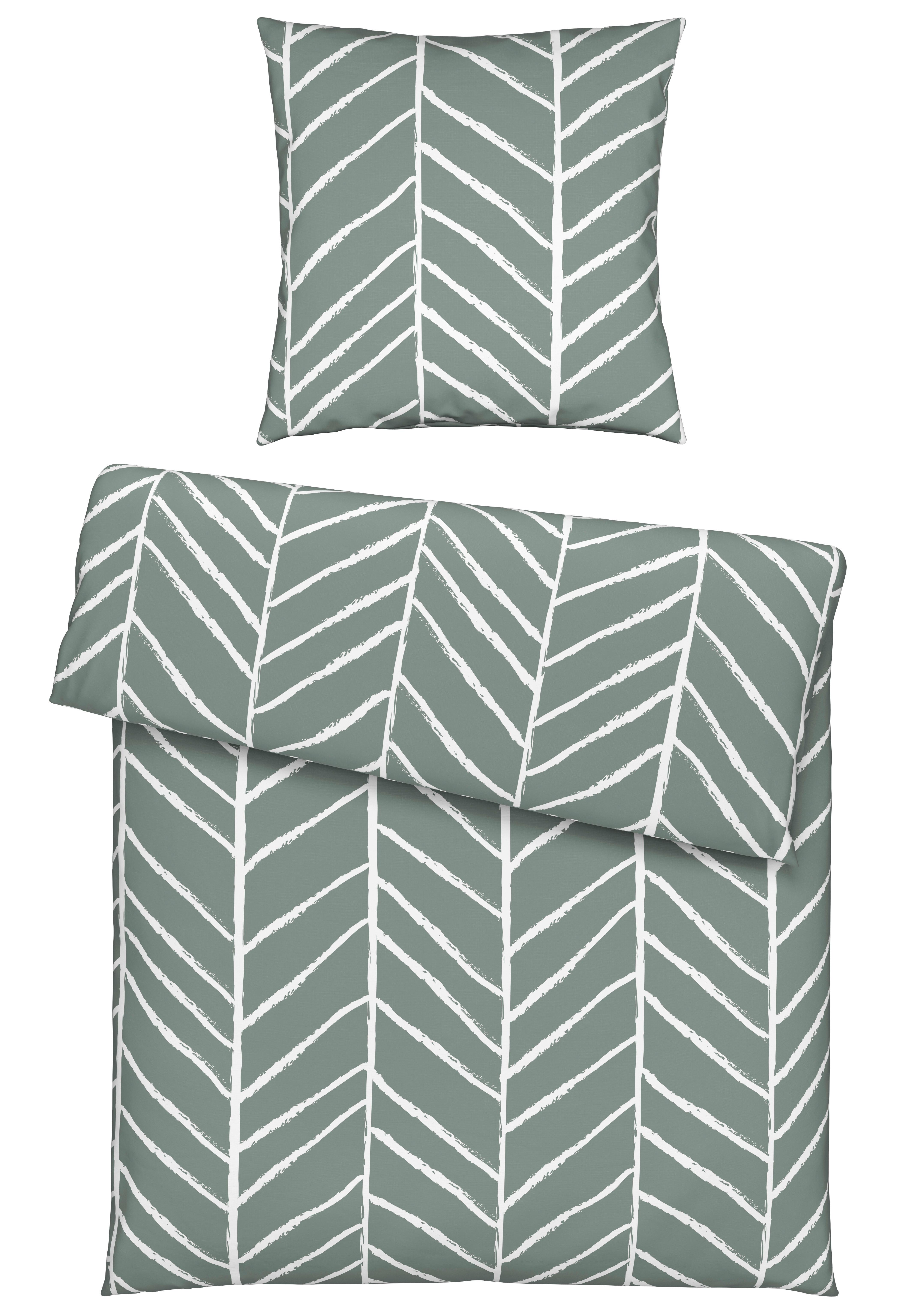 Bettwäsche Marble in Jadegrün ca. 135x200cm - Jadegrün, KONVENTIONELL, Textil (135/200cm) - Modern Living