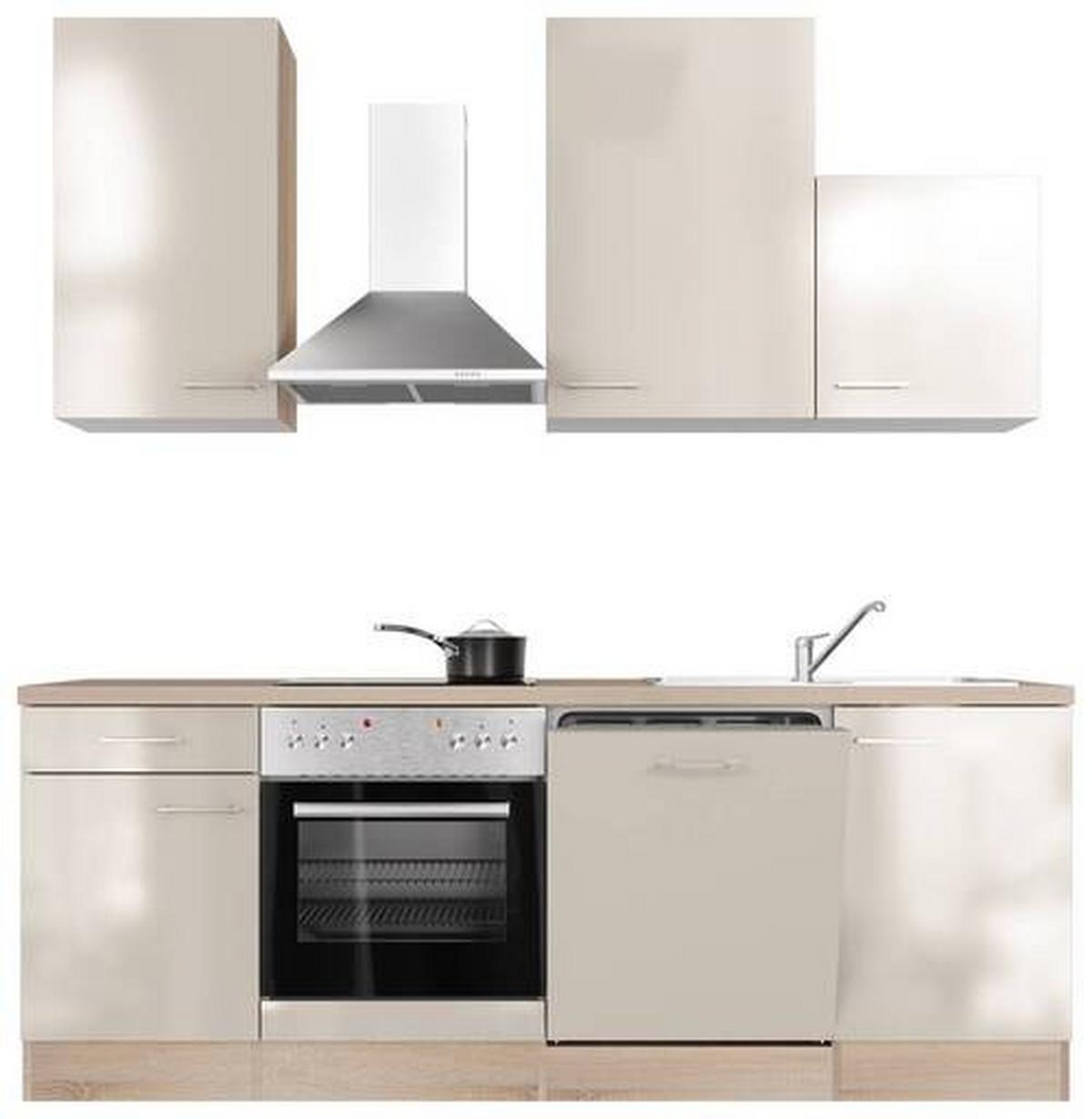 Kuhinjski Blok Z Aparati Nepal, Kašmir, Barva Hrasta - barve nerjavečega jekla/kašmir, Moderno, kovina/leseni material (220cm) - FlexWell