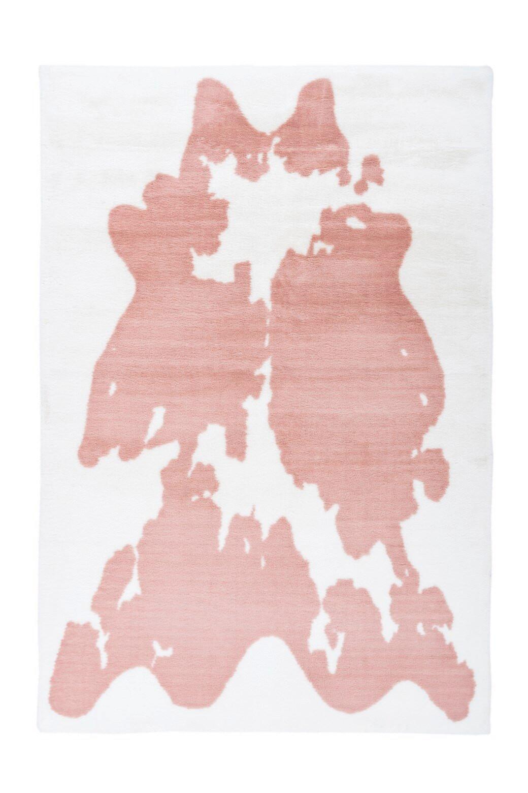 Hochflorteppich Rabbit Animal - Weiss/Rosa, Konventionell, Textil (160/230cm) - Kayoom