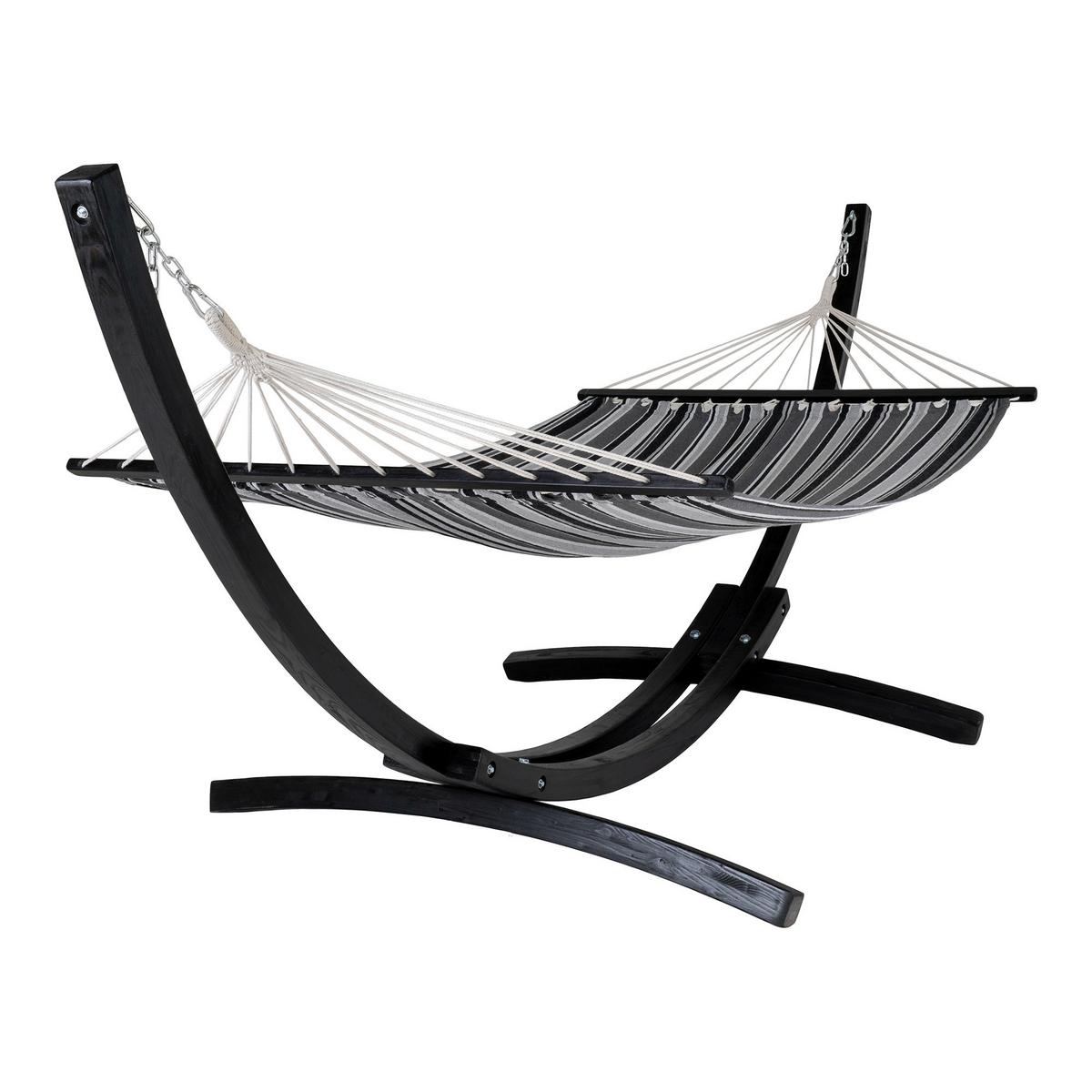 Hängematte Tripoli Schwarz - Schwarz, MODERN, Holz/Kunststoff (12/320cm) - Gardenson