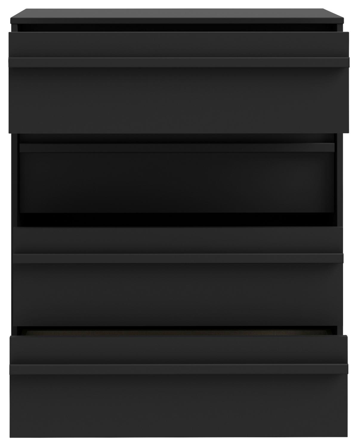 Comodă CLEO - negru, Modern, material pe bază de lemn (78,4/94,4/42cm) - Modern Living