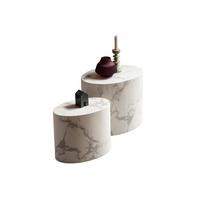 Set Klubskih Mizic Marble, Bela, 2-Delni - bela, Design, leseni material (48-40/33-24,5/40-33cm) - Livetastic