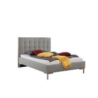 Polsterbett Maurizio Grau ca. 140x200 cm - Silberfarben/Grau, MODERN, Textil/Metall (140/200cm) - Livetastic