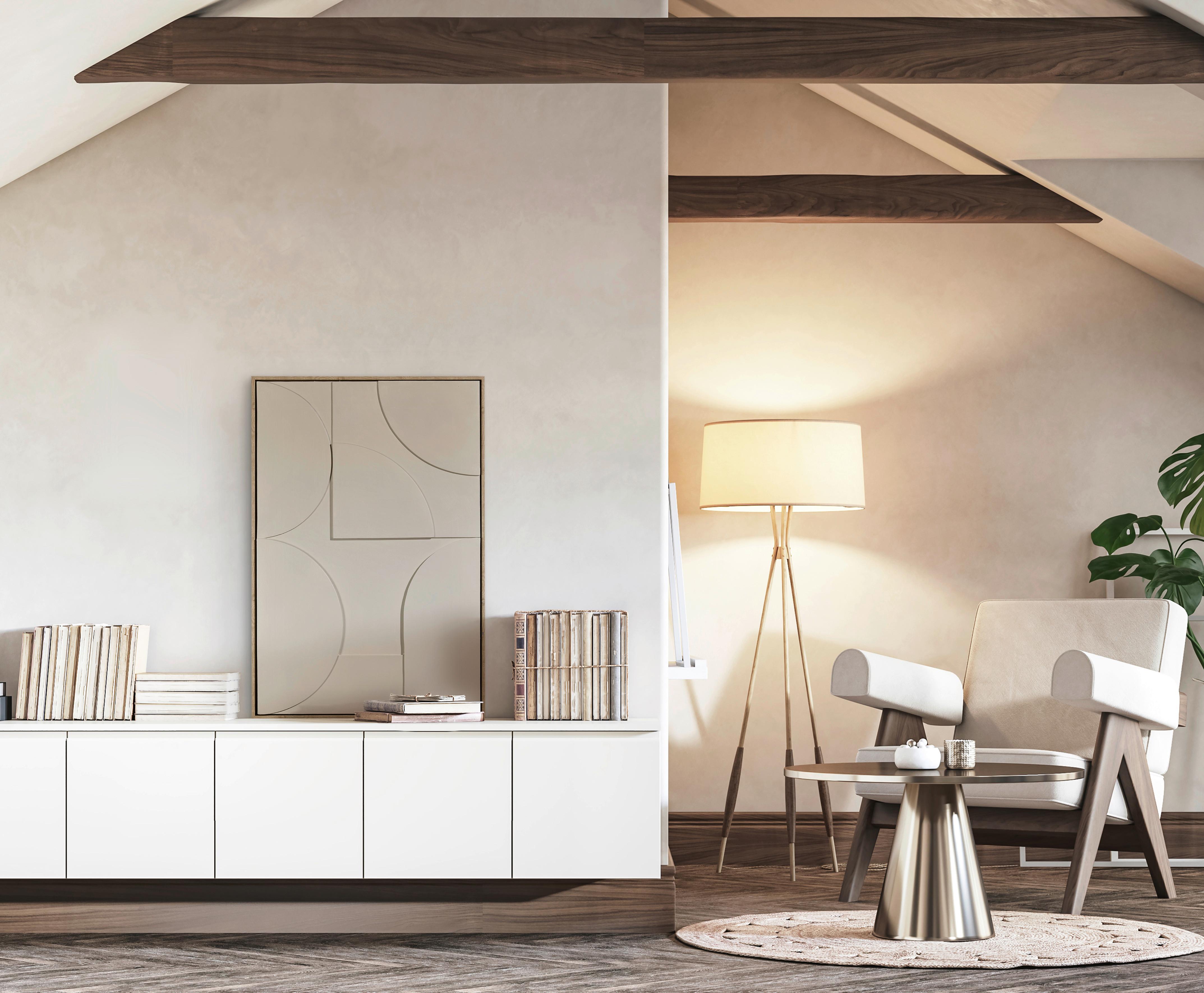 OBRAZ NA PŁÓTNIE DENISE SMALL - beżowy/kolor naturalny, tworzywo sztuczne/drewno (60/90cm) - Premium Living