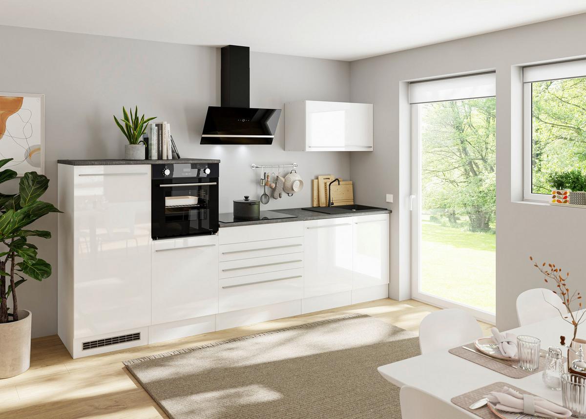 Moderen Kuhinjski Blok Brez Aparatov Welcome Jazz, Bela - bela/visoki sijaj, Konvencionalno, leseni material (320cm) - Modern Living