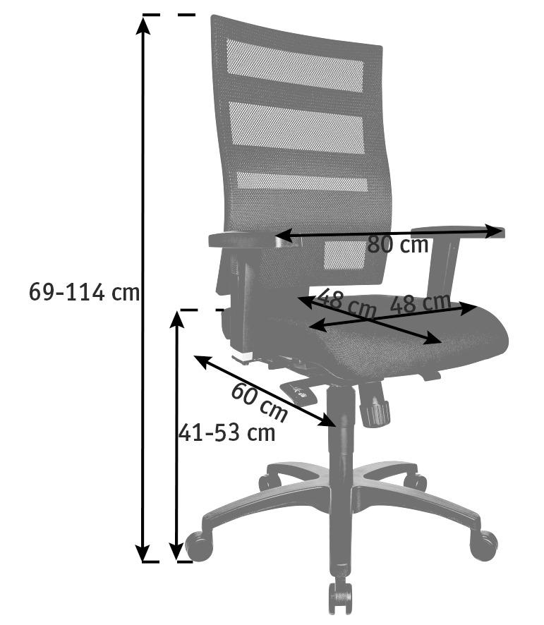 KRZESŁO OBROTOWE X-PANDER PLUS - czarny, Design, tworzywo sztuczne/tkanina (48/96-114/48cm) - Topstar