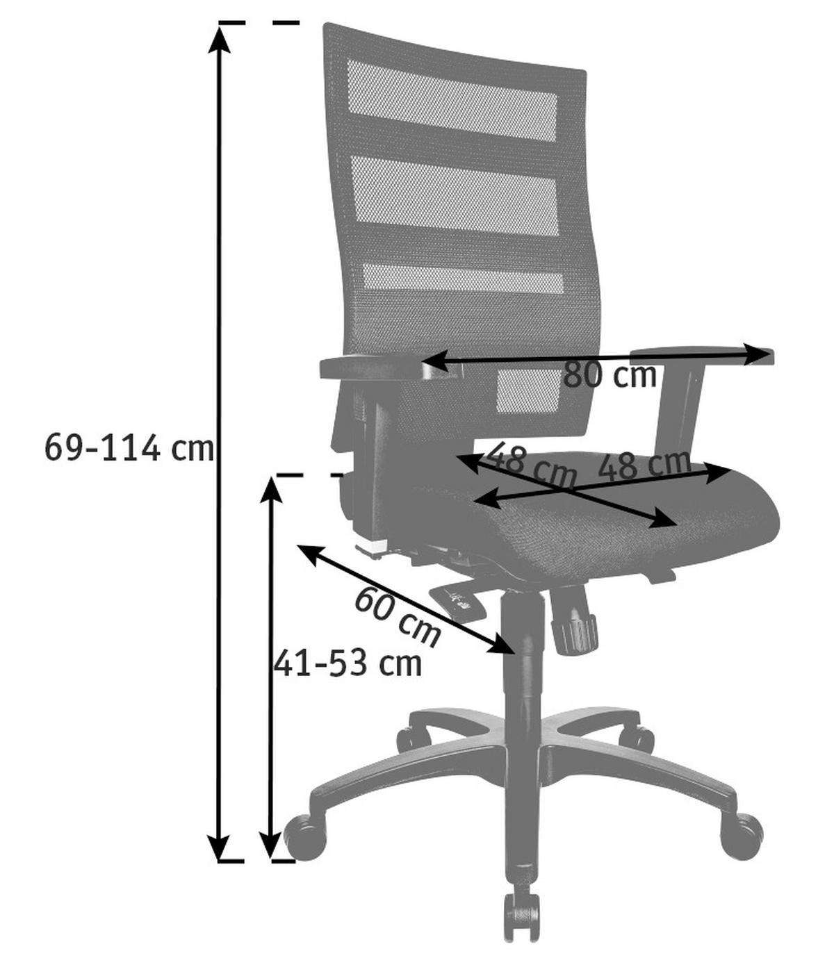 KRZESŁO OBROTOWE X-PANDER PLUS - czarny, Design, tworzywo sztuczne/tkanina (48/96-114/48cm) - Topstar