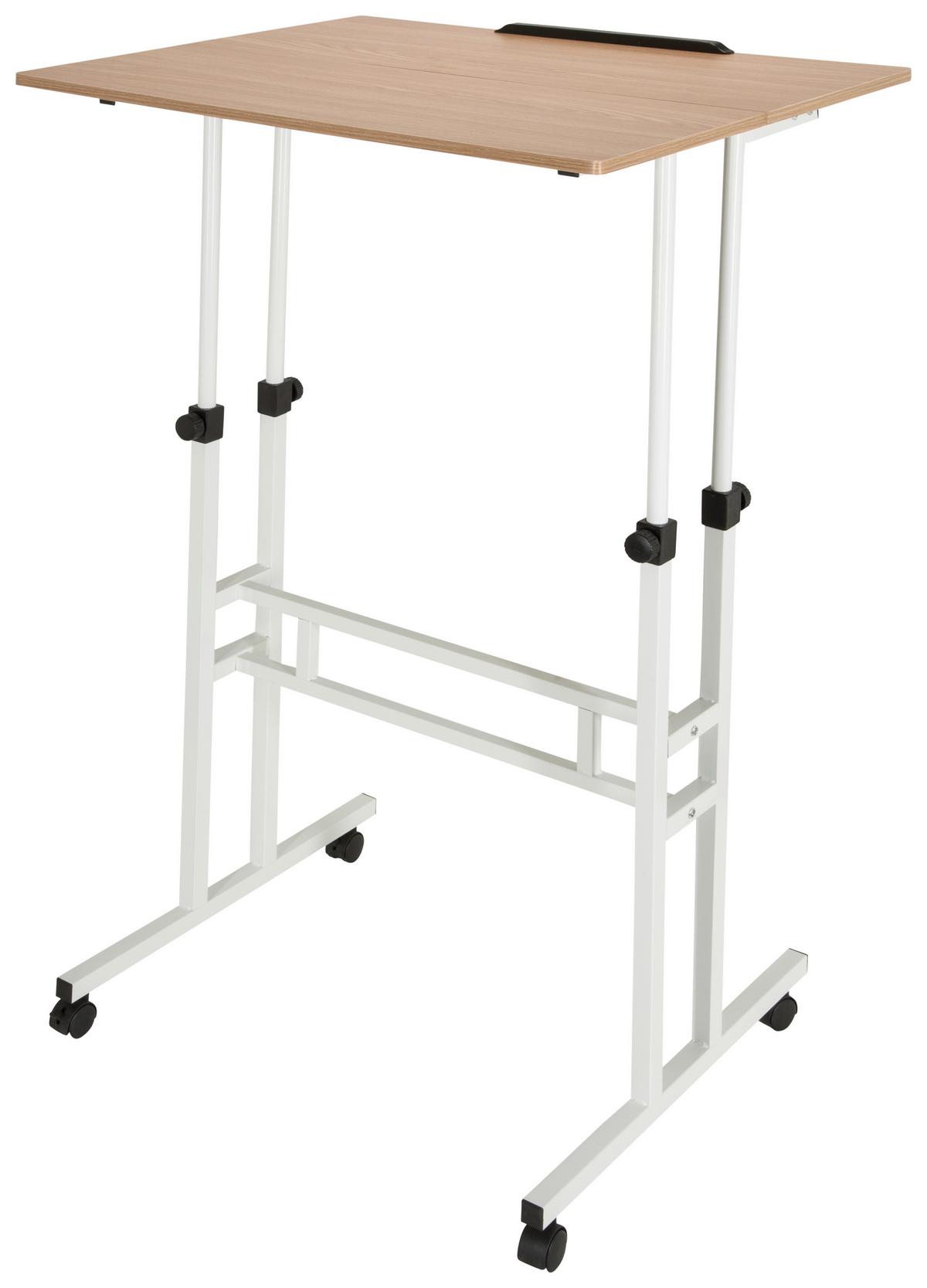 Pisalna Miza Workstation I, Bela, Hrast - barve hrasta/bela, Basics, kovina/umetna masa (120/82-128/60cm) - MID.YOU