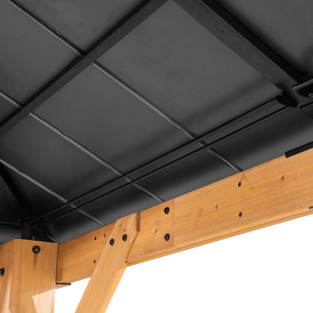 Pavillon Gazebo Rapi Anthrazit/Naturfarben - Anthrazit, Basics, Metall (273/274/273cm) - Modante