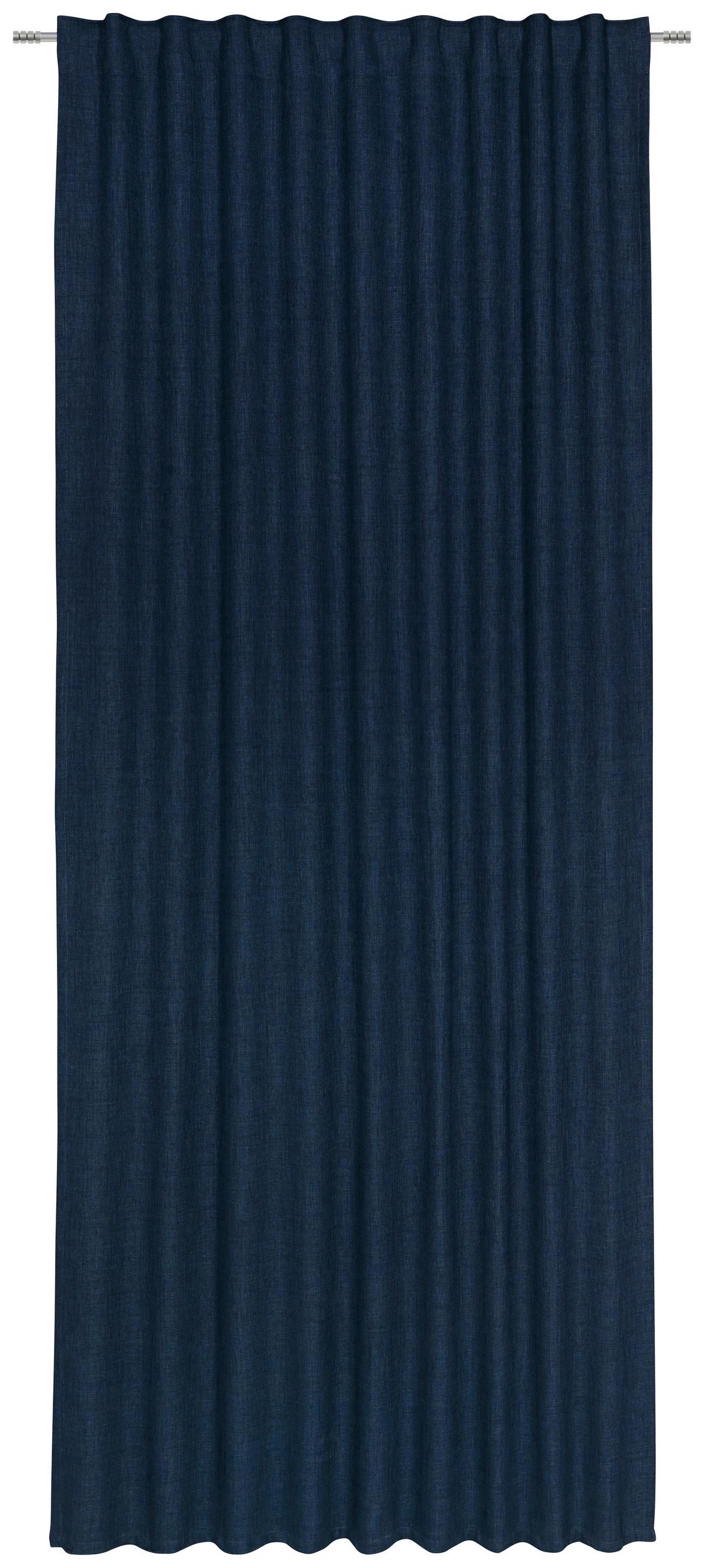 Fertigvorhang Leo ca. 135x255cm - Dunkelblau, Textil (135/255cm) - Premium Living
