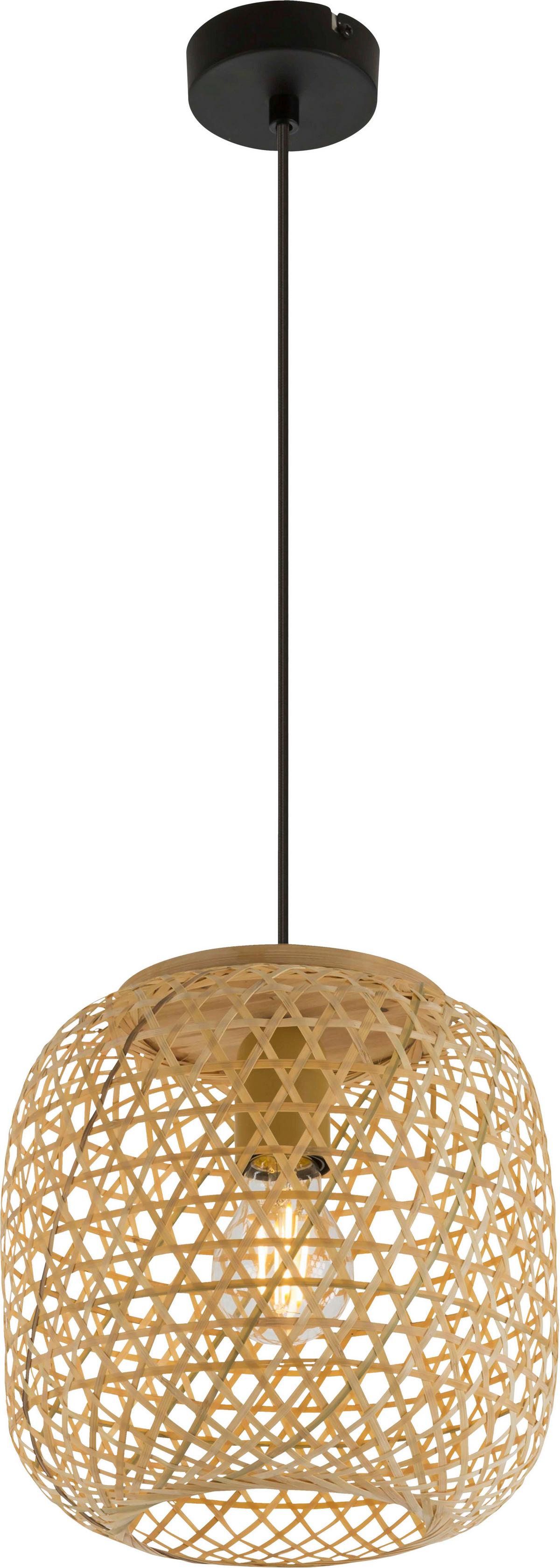 LAMPA WISZĄCA ILZ I - kolor naturalny, Design, tworzywo sztuczne/materiały naturalne (23/135cm) - Novel