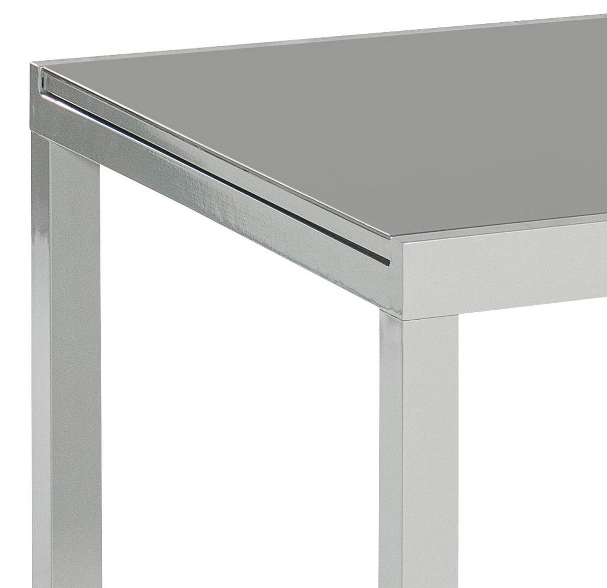 Gartentisch ausziehbar Metall/Glas L: 150 - 220 cm - Silberfarben/Grau, KONVENTIONELL, Glas/Metall (150-220/90/75cm) - Gardenson