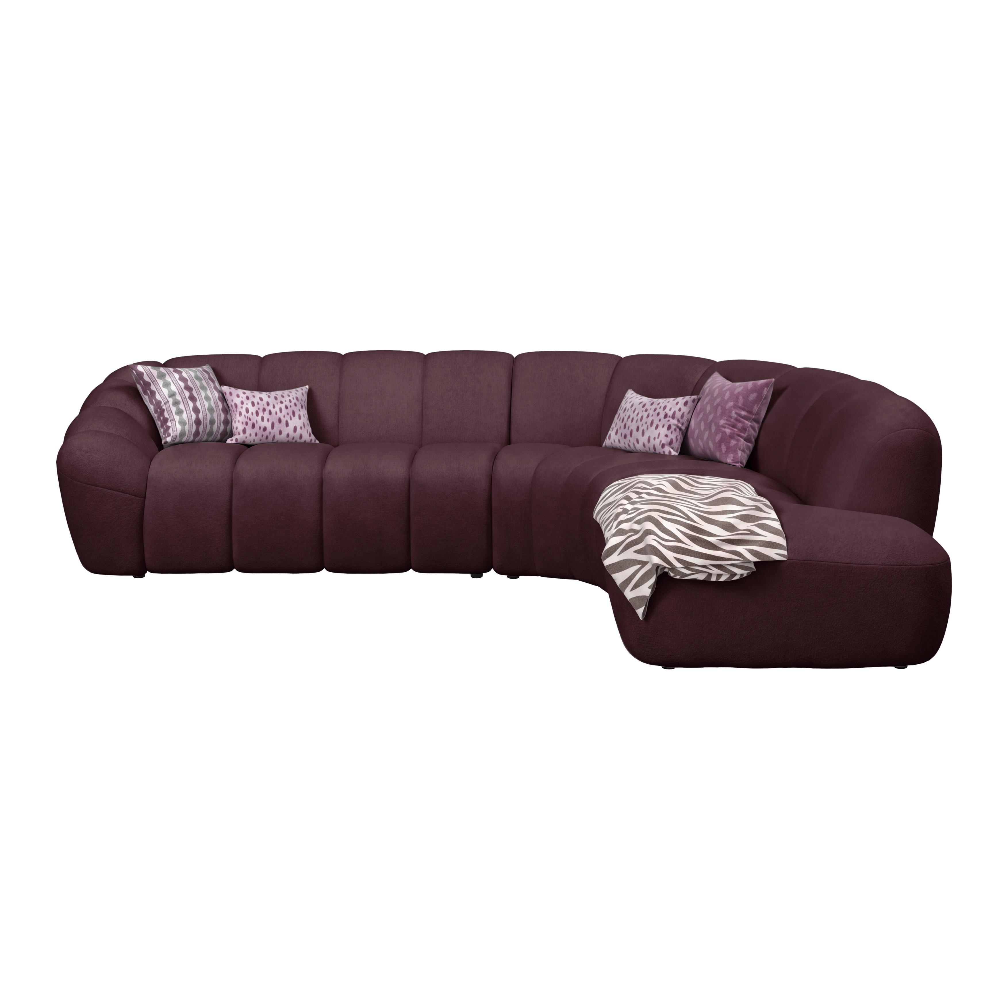 Megasofa Deseo Bordeaux - Bordeaux/Schwarz, MODERN, Kunststoff/Textil (310/250cm) - Mömax