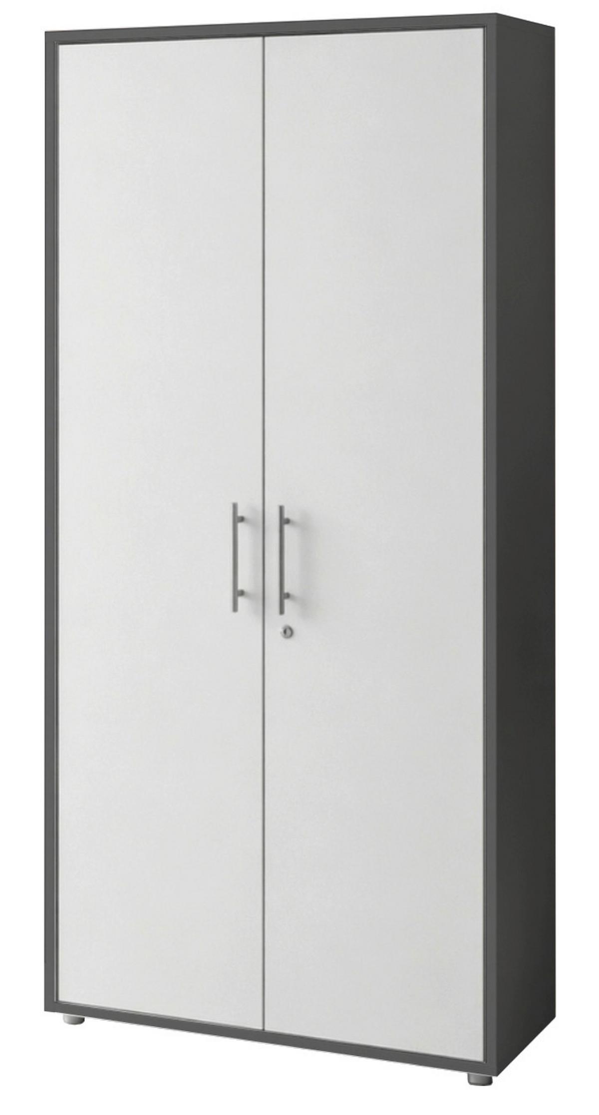 AKTENSCHRANK OFFICE EDITION - SW SET 1 HOCH - Anthrazit/Weiß, MODERN, Holzwerkstoff (168,8/185,6/33cm) - MID.YOU