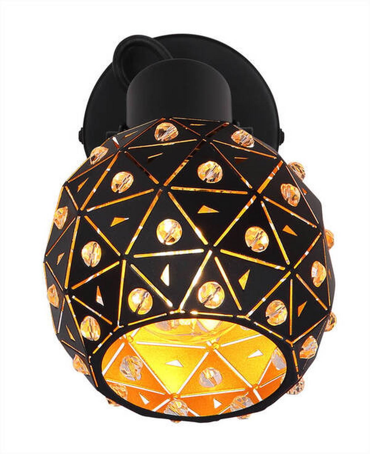 Reflektor Jodie - zlate barve/črna, Basics, kovina/steklo (12/23/18,5cm) - Globo