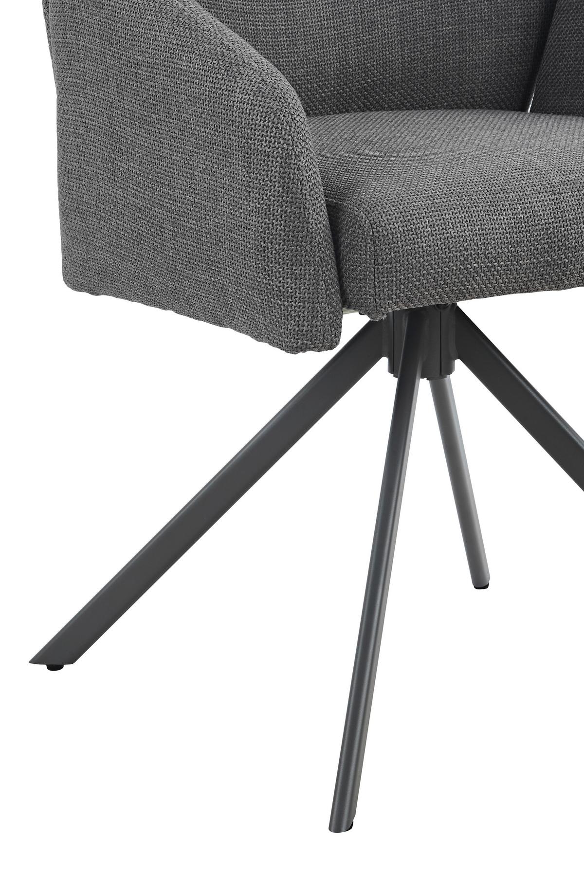 ARMLEHNSTUHL-SET HOLLY S 2ER-SET - Grau, MODERN, Textil/Metall (56,5/84/61cm) - MID.YOU