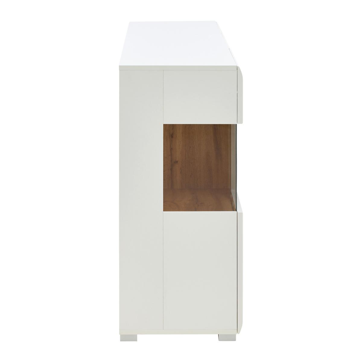 Sideboard Fun Plus Weiß/Eichefarben - Chromfarben/Eichefarben, MODERN, Holzwerkstoff/Metall (170/94/42cm) - Mömax