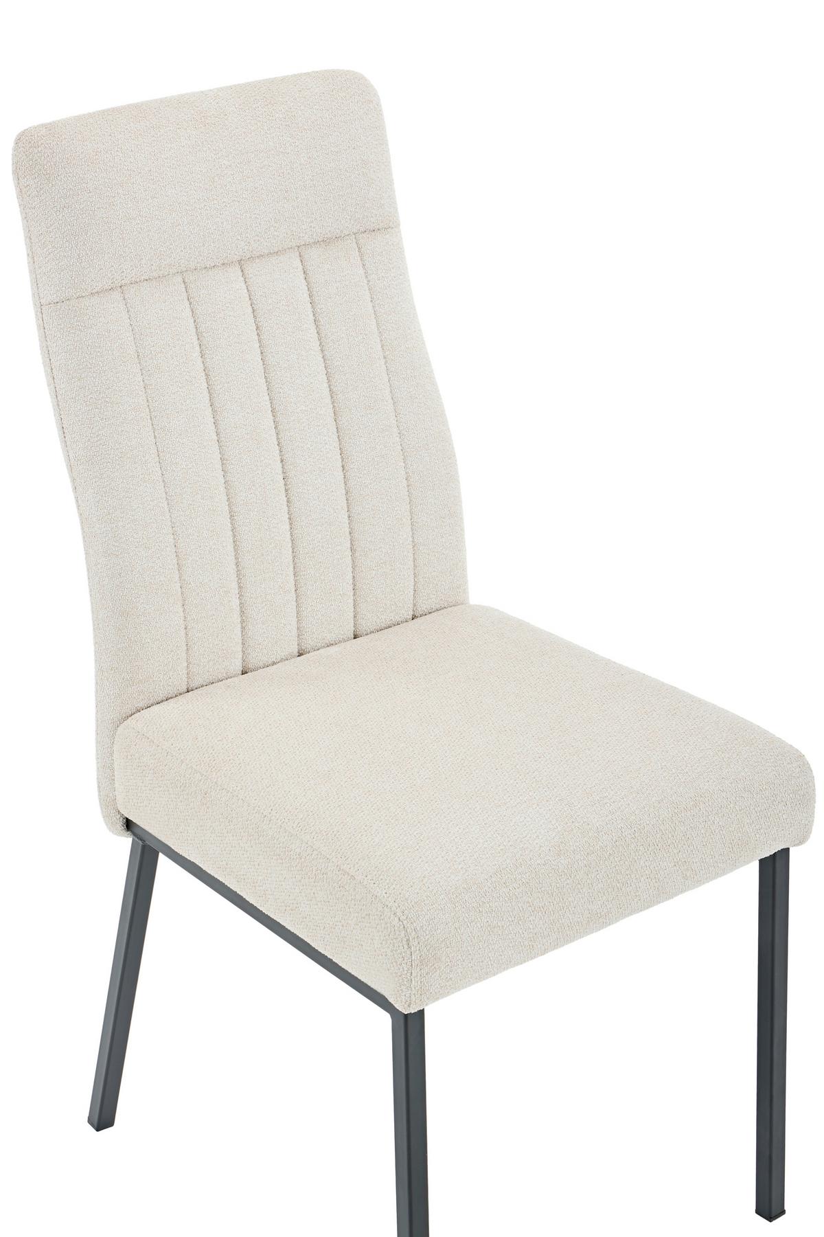 STUHL-SET CATANIA I S 4ER-SET - Beige/Schwarz, MODERN, Textil/Metall (44/95/63,5cm) - MID.YOU