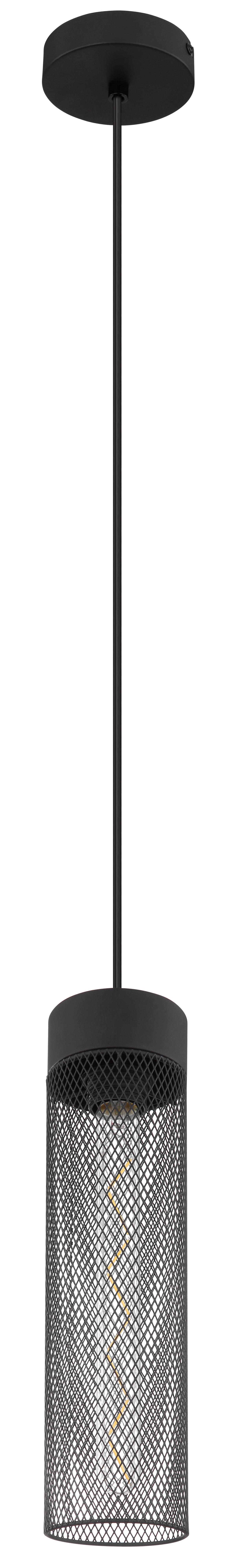 Hängeleuchte Hans Schwarz matt max. 40Watt - Schwarz, Design, Metall (10/120cm) - Globo