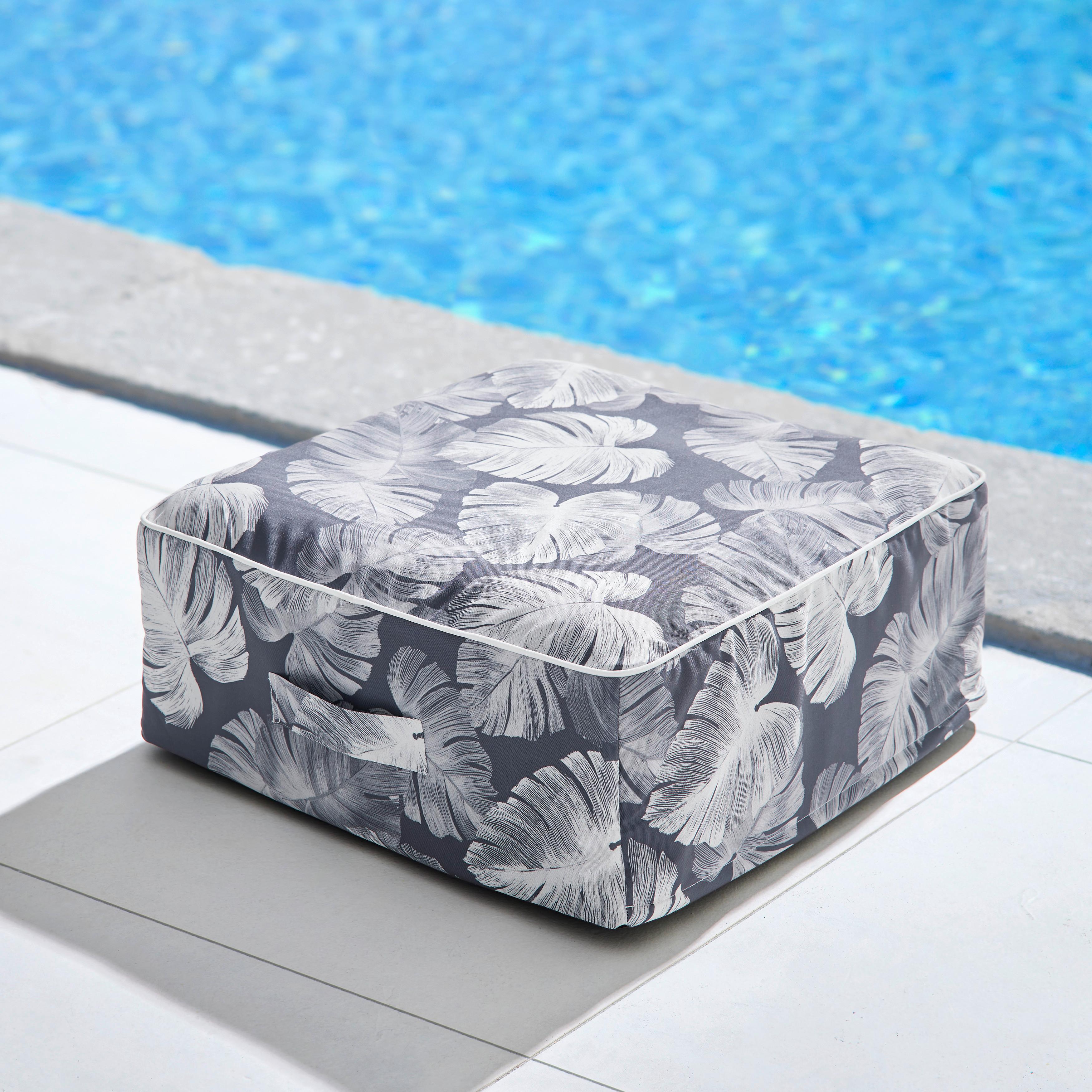 Pouf Cassy Grau ca. 60x23 cm - Grau, MODERN, Textil (60/23/60cm) - Bessagi Garden
