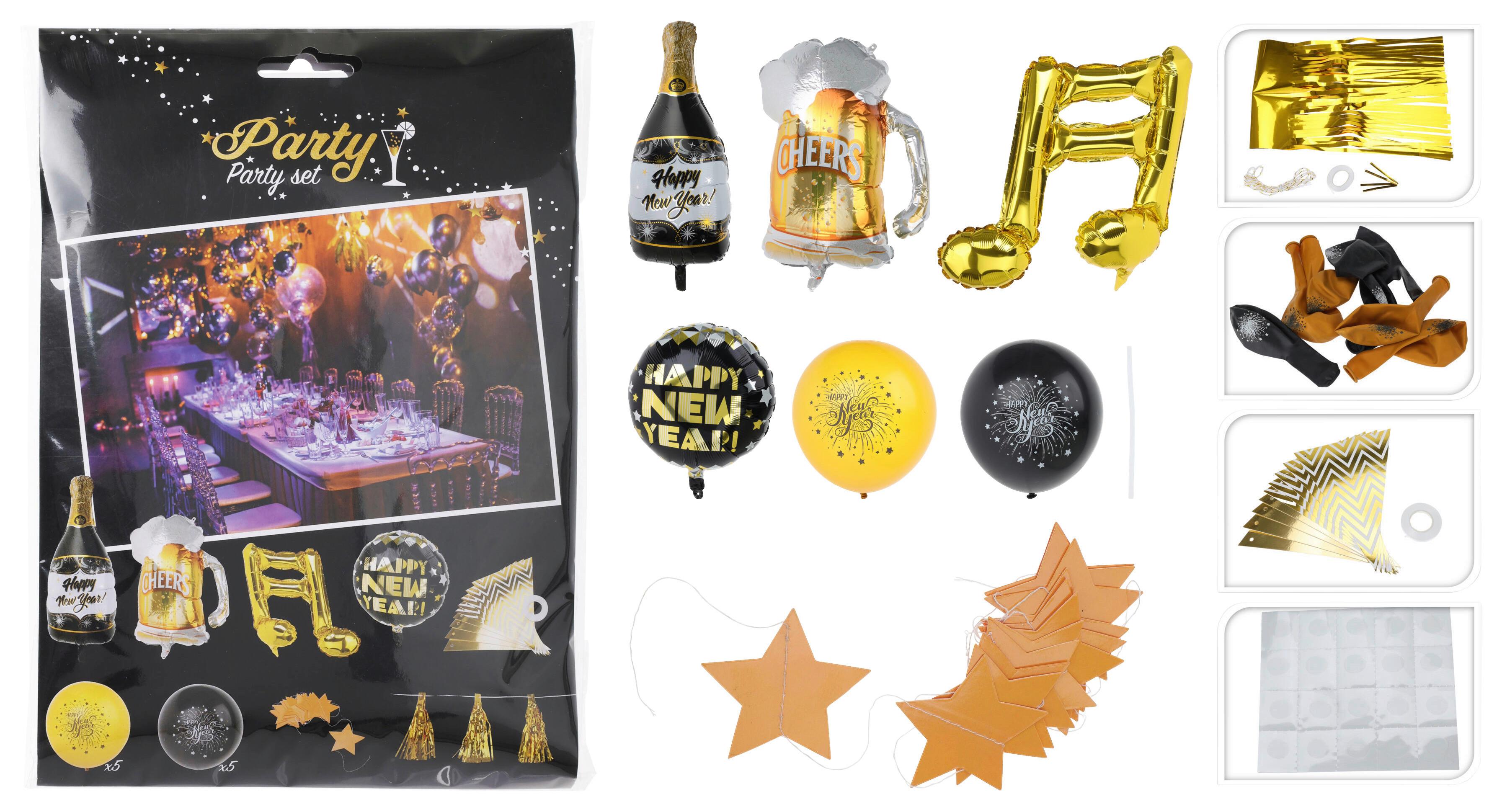 Luftballon Party Schwarz/Gold/Gelb, 20-teilig - Gelb/Goldfarben, KONVENTIONELL, Kunststoff (100/50cm) - Mömax