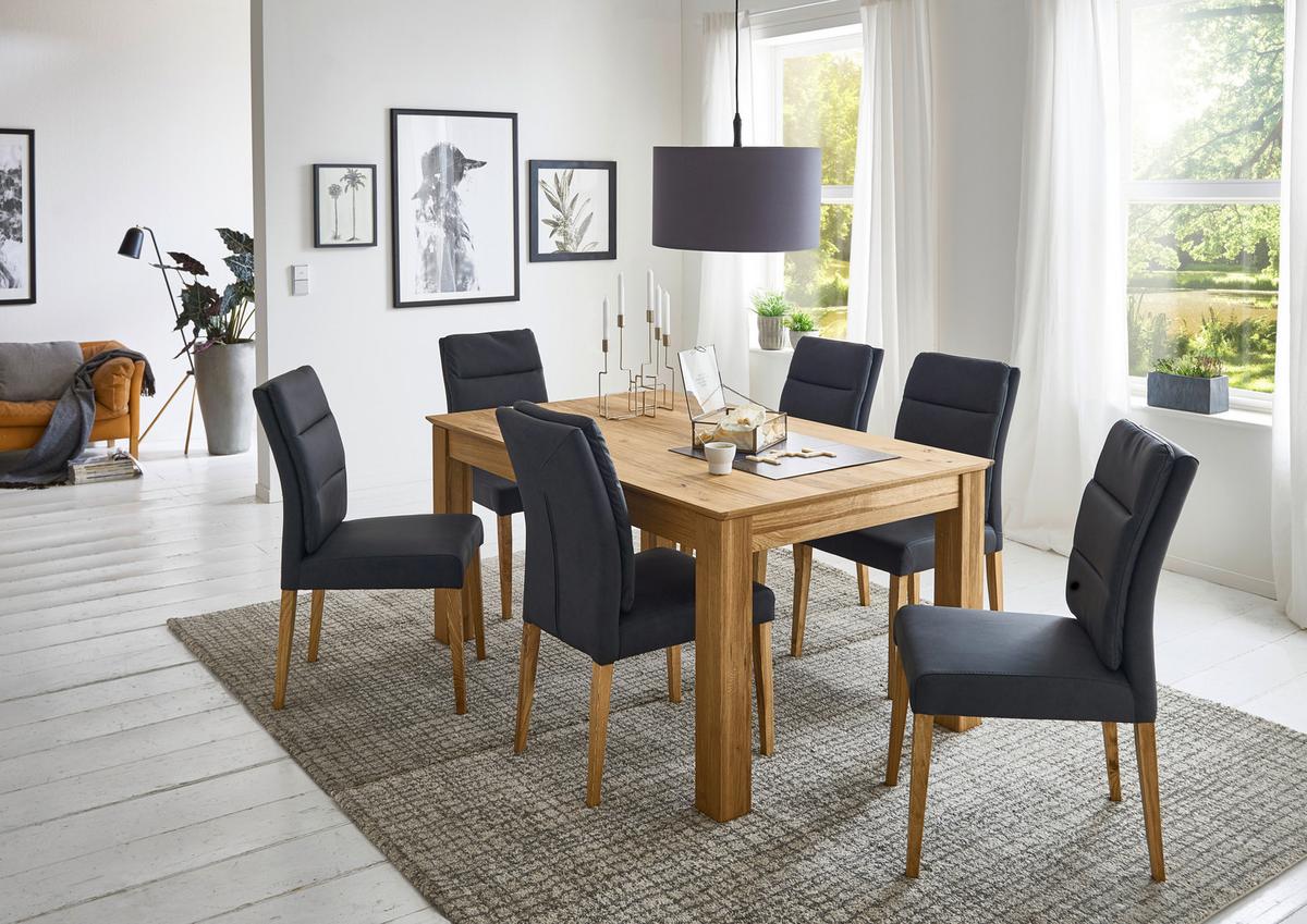 STÓŁ DO JADALNI FAMILIA - kolor dębowy, Konventionell, drewno (160-260/100/76cm) - Linea Natura