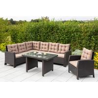 Vrtni Set Salerno, 3-delni, Z Blazinami - bež/rjava, Moderno, kovina/umetna masa - Gardenson