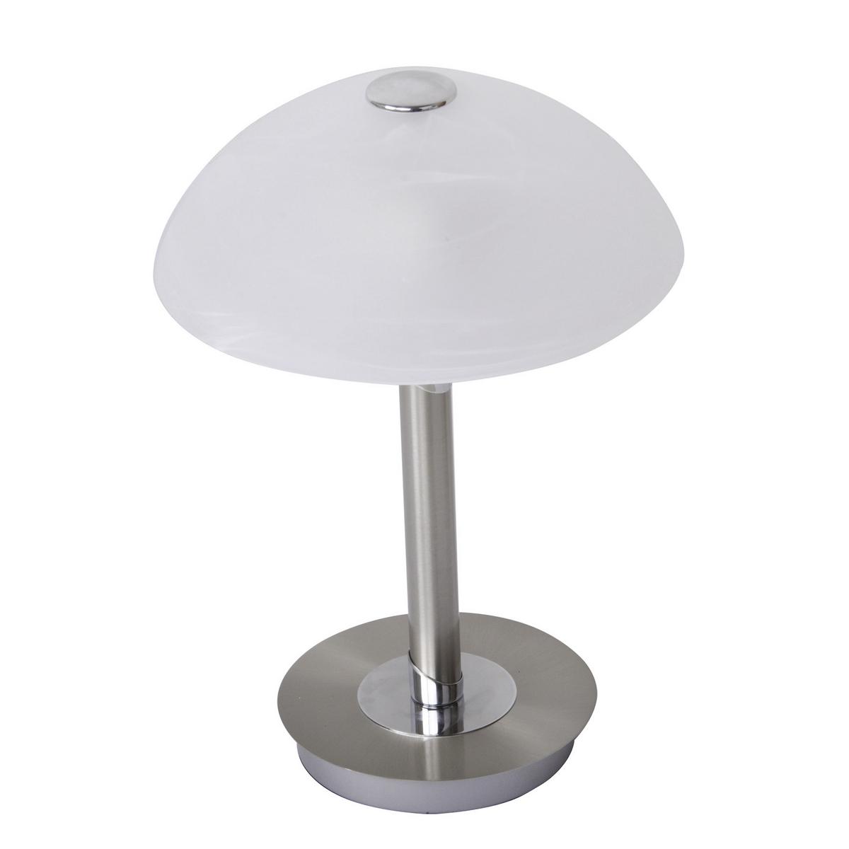 LAMPA STOŁOWA CAMBRIDGE *SBN* - kolor niklowy/kolor chromowy, Design, metal/szkło (25,5/37cm) - Novel