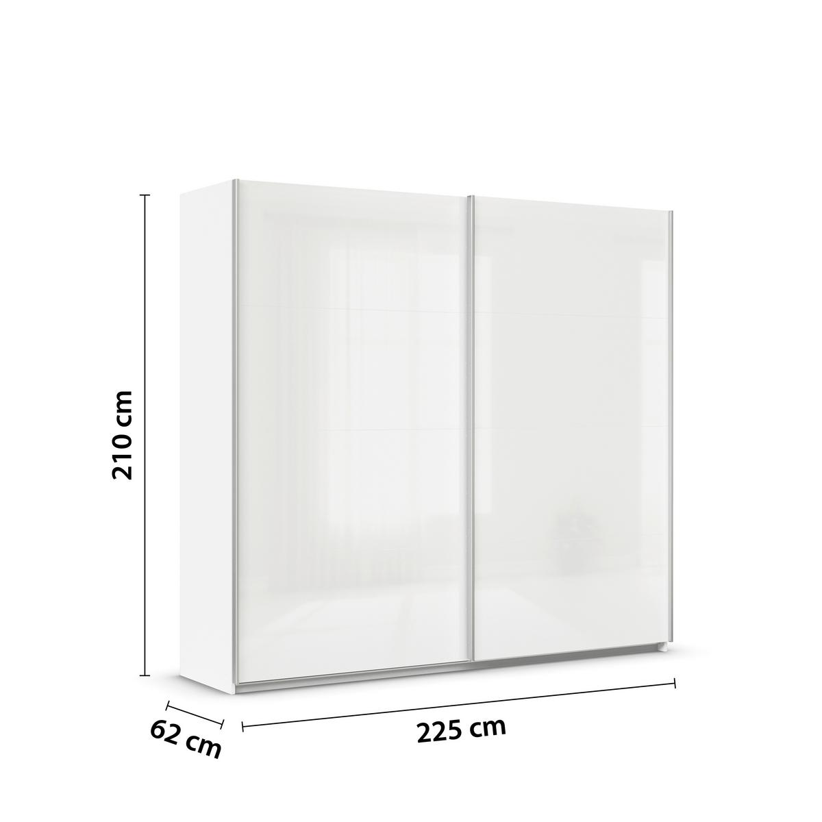 DULAP USI CULISANTE FELDKIRCH - alb/alb lucios intens, Modern, material pe bază de lemn (225/210/62cm)