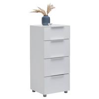 KOMODA MALIN - biały wysoki połysk/szary, Basics, materiał drewnopochodny/tworzywo sztuczne (45,3/99,3/40cm) - Voleo
