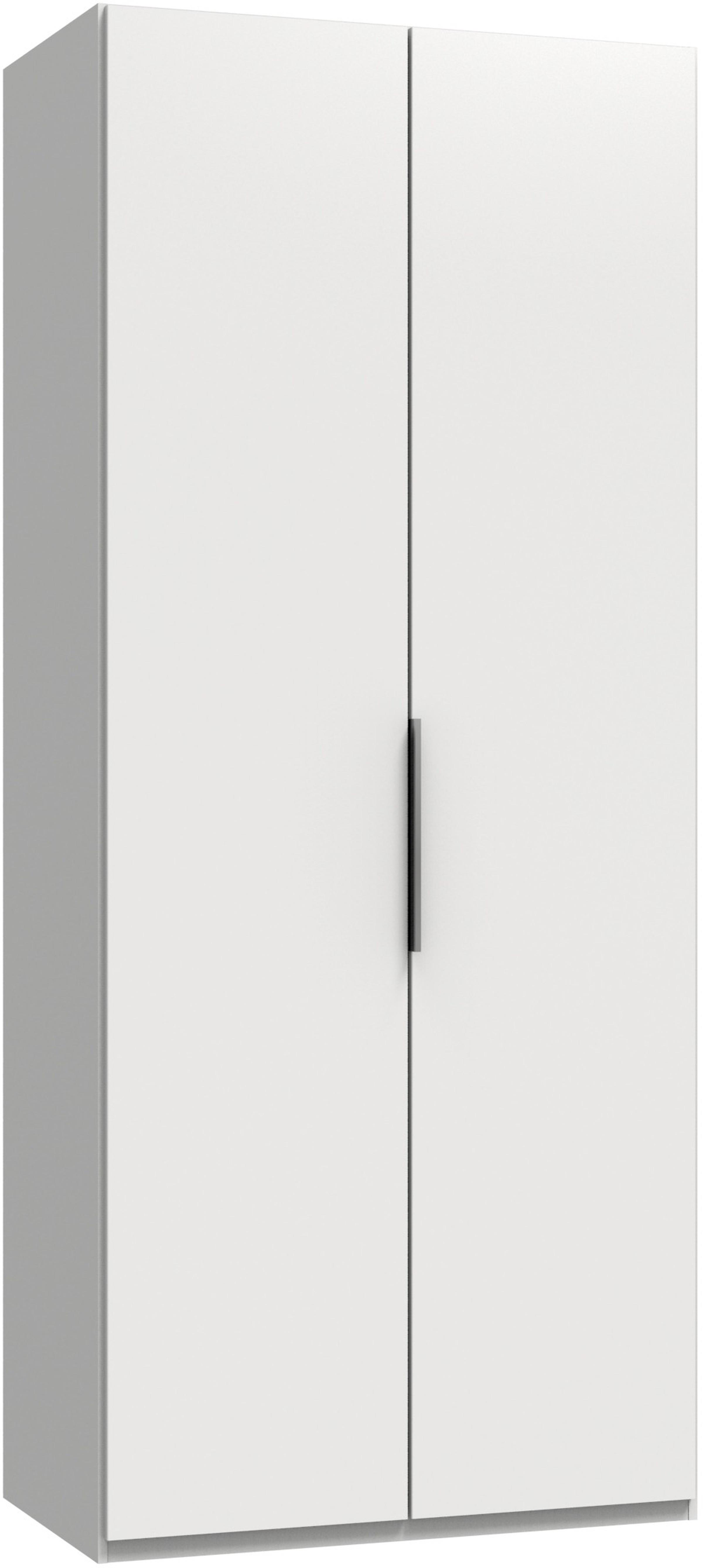Drehtürenschrank Level 36A ca. 100x236x58 cm Weiß - Chromfarben/Weiß, MODERN, Holzwerkstoff/Metall (100/236/58cm) - MID.YOU