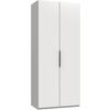Drehtürenschrank Level 36A ca. 100x236x58 cm Weiß - Chromfarben/Weiß, MODERN, Holzwerkstoff/Metall (100/236/58cm) - MID.YOU