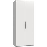 Drehtürenschrank Level 36A ca. 100x236x58 cm Weiß - Chromfarben/Weiß, MODERN, Holzwerkstoff/Metall (100/236/58cm) - MID.YOU