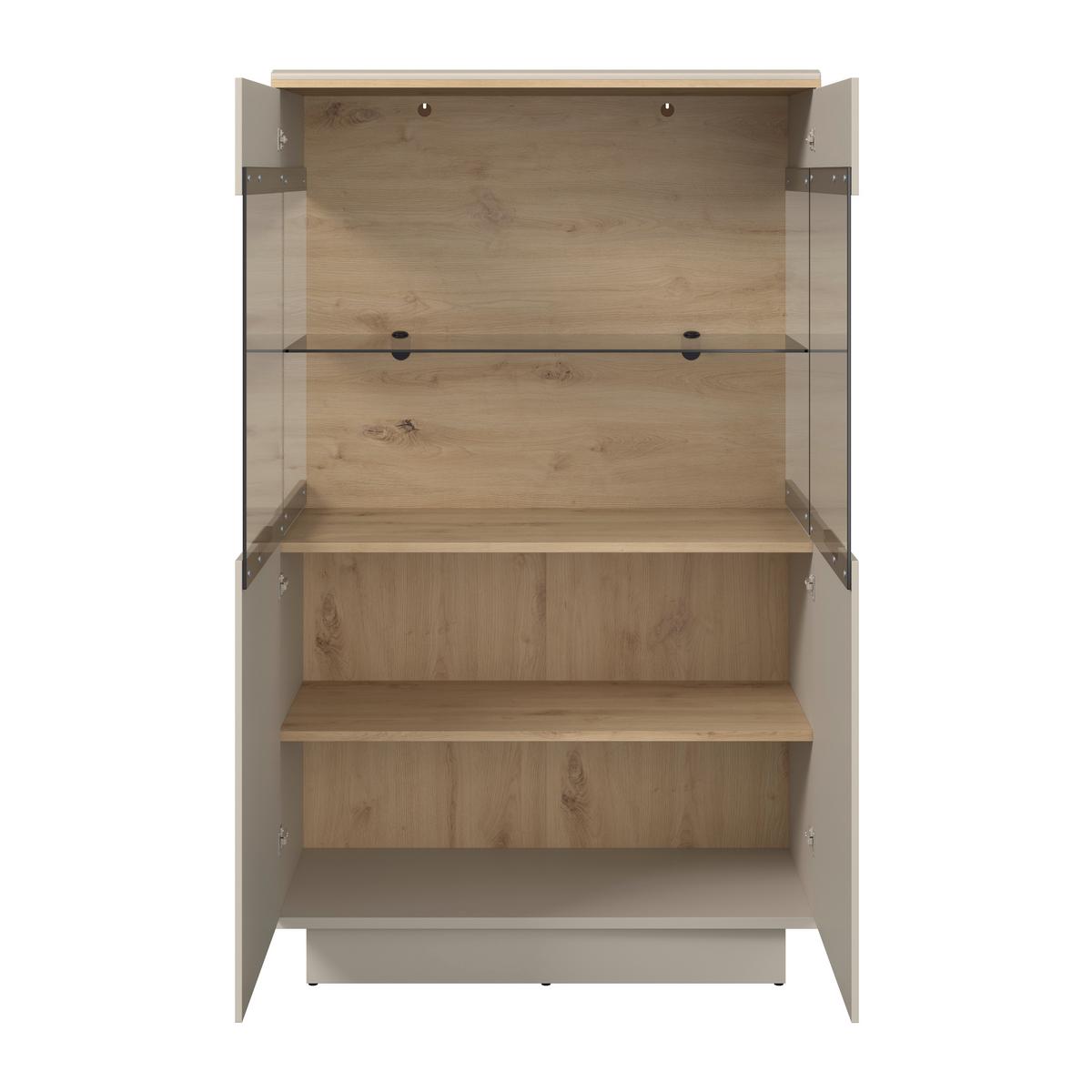 Vitrina Darius - kašmir/hrast Artisan, Trend, staklo/drvni materijal (88,5/148,3/37cm) - Modern Living