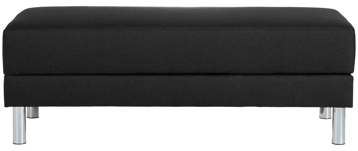ECKSCHLAFSOFA JUST FASHION - Chromfarben/Schwarz, KONVENTIONELL, Textil/Metall (152/230cm) - Max Winzer